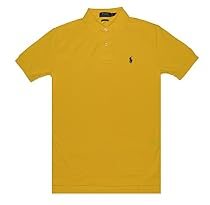 Polo Ralph Lauren Mens Classic-Fit Mesh Short sleeve Polo (Athletic Gold, X-Small)