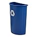 Rubbermaid Commercial Half Round Recycle Bin, 21-Gallon, Blue