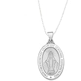 RP 14K Yellow Gold Miraculous Medal Necklace for Women & Men, Authentic & Pure Gold Pendant with 18" 14K Chain Necklace with Premium Jewelry Box, Stunning Miraculous Medal Virgin Mary Pendant Necklace, Subtle Size for Layering