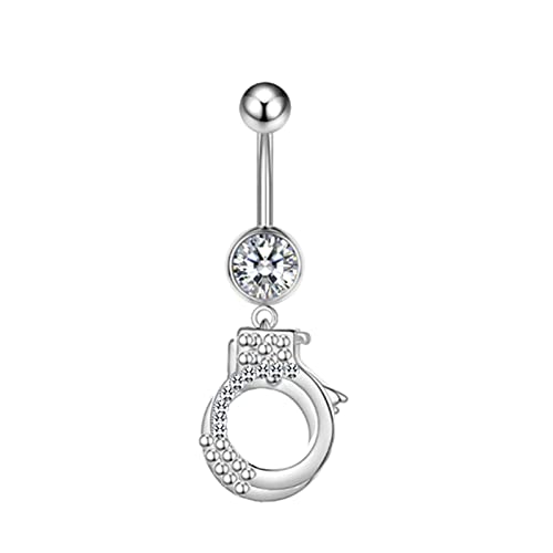 Belly Button Ring Stainless Steel Round Cubic Zirconia Belly Button Barbell  Nail Body Piercing Belly Button Piercing Pregnancy Flexible Ring in Saudi 