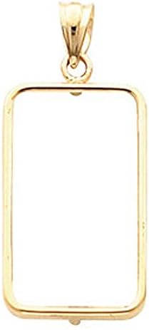 Tab Back Coin Frame Pendant For 2.5 Gram Credit Suisse in 14K Yellow Gold