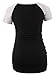 BBHoping Women's Baseball Crew Neck Raglan Sleeve Side Ruched Maternity T Shirts Top Pregnancy Shirt Black Light Grey Medium