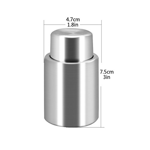 Vacare Vacuum Wine Stopper - Wine Stopper to Remove Air and Vacuum Seal Open Wine Bottle for over 10 Days Vacuum Wine Preserver - Vacuum Wine Saver S/Steel Wine Preserver 1pack