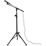 Tenuto Tech Speaker Microphone Stand Kit with Microphone, Microphone Holder 10ft XLR Cable (Mic stand set)