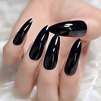 EDA LUXURY BEAUTY BLACK GLAMOROUS DESIGN Full Cover Press On Gel Glitter Artificial Tips Shiny Acrylic Extreme False Nails Extra Long Sharp Pointed Round Almond Stiletto Super Fashion Fake Nails 3 EDA LUXURY BEAUTY BLACK GLAMOROUS DESIGN Full Cover Press On Gel Glitter Artificial Tips Shiny Acrylic Extreme False Nails Extra Long Sharp Pointed Round Almond Stiletto Super Fashion Fake Nails