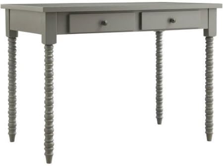 Chelsea Lane Writing Desk with Helix Legs - Frost Gray