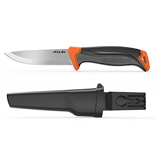 Jellas Bushcraft knife, 8Cr Fixed Blade Knife, 9inch Outdoor