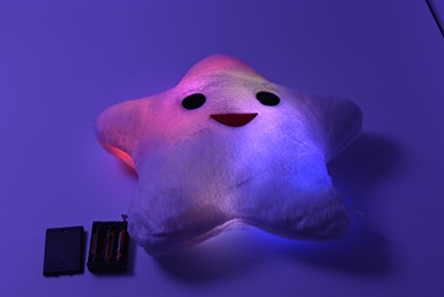 Led Light Up Star Pillow Cashmere Cotton Blend Safe Led