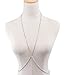 Barode Layered Body Chain Shiny Rhinestone Beach Bikini Chains Dainty Crossover Belly Waist Jewelry for Women and Girls(Silver)