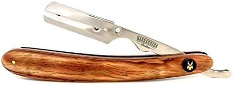 'The Buccaneer’ Wooden Cut Throat Straight Razor – Stainless Steel – Professional Barber Straight Shaving Razor with Presentation Box