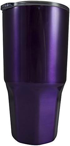 Mammoth Purple 20 oz Double Wall Vacuum Insulated Steel Tumbler Cruiser Thermos Clear Tight Lid with Sliding Sip Cover. Keep Drinks Hot and Cold. Sweat & BPA Free. Best for Travel Office Home Use.