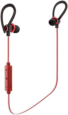 Audiomate S12 Slim Sweatproof Wireless Bluetooth 4.1 Headphones Sports Headset, Lightweight HD Stereo Earbuds with Magnetic Connection and Built-in Mic (Red)