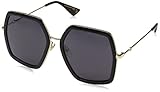 Gucci GG0106S 001 Womens Black/Gold/Havana 56 mm Sunglasses