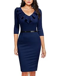 REPHYLLIS vestido de cóctel de manga corta con volantes para mujer