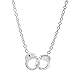Spinningdaisy Silver Plated Lockable Handcuffs Necklace