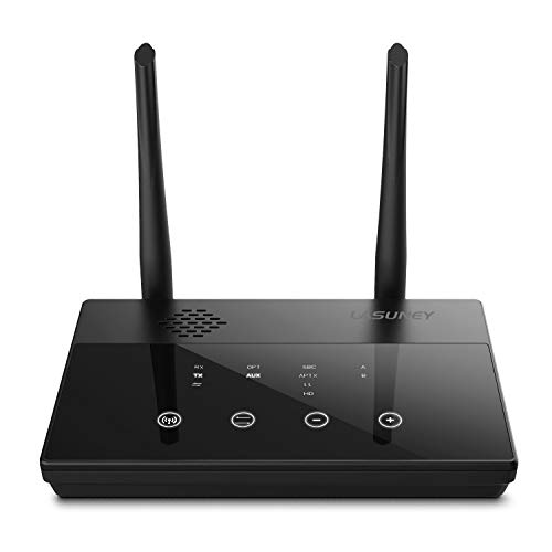 Lasuney Bluetooth 5.0 Transmitter Receiver, AptX HD Low Latency Wireless Audio Adapter for TV and Home Stereo, Pairs 2 Headphones, Long Range, Voice Guide, Touch Screen, Splitter for Wire & Wireless - Thumbnail 7