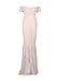 JustVH Women's Off Shoulder Short Sleeve V Neck Lace Maternity Gown Maxi Photography Dress Beige