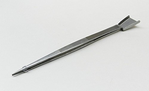 DIAMOND TWEEZER WITH SCOOP FOR STONES BEAD WORK GEMOLOGIST TWEEZERS SHOVEL END (E 1) NOVELTOOLS