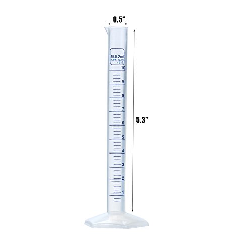 Plastic Measuring Cylinder Graduated Cylinder Set 100ml 50ml 25ml 10ml 4pcs with Two Cleaning Brushes