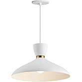 Maxim Lighting 11304WTSBR Carillon - 1 Light Pendant-8.75 Inches Tall and 15.75 Inches Wide, Finish Color: White/Satin Brass,
