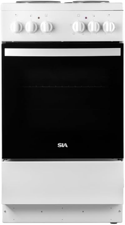 SIA ESXB50W 50cm White Electric Cooker with 4 Zone Hob 60L Oven