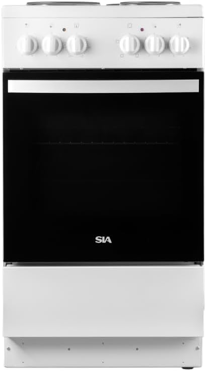 SIA ESXB50W 50cm White Electric Cooker with 4 Zone Hob 60L Oven