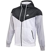 NIKE TEAM MEN'S WINDRUNNER JACKET Hooded Windbreaker (Anthracite/White, Small)
