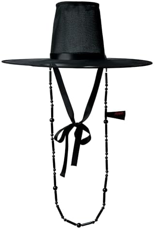 LEESLE Korean Hanbok Gat Hat String – Wooden Beaded Strap with
