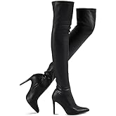 Shoe'N Tale Women Over The Knee High Stretchy Leather Thigh High Snow Boots