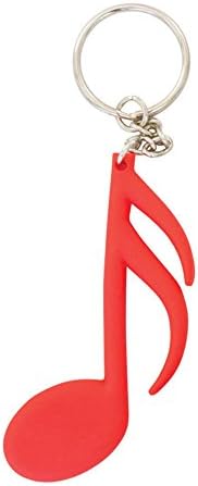 Rubber semiquaver musical keyring keychain in various colours
