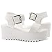 Herstyle Carita Womens Platform Sandals Open Toe Ankle Strap Flatform Wedge Casual Sandal Black White Chunky Platform Sandals Comfortable Lightweight Lug Sole Wedges for Summer, White, Size 8.0