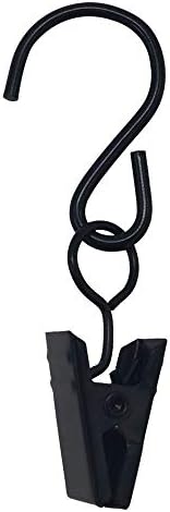 JIOCLIP Stainless Steel Curtain Clip String Lights Hanger (Black) (48 Sets Hooks with Clips)