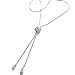 FC JORY White Gold GP Adjustable Rope Lariat Slider Stopper Y disco ball Necklace