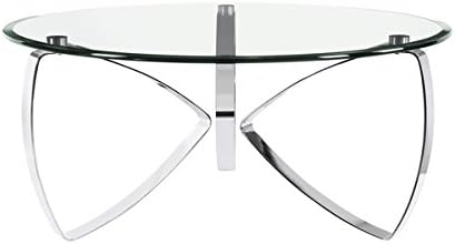 Magnussen Home Furnishings Nico Metal Glass Round Cocktail Table