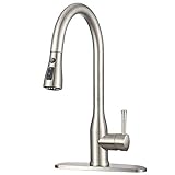 Stainless Faucet MSTJRY Commercial Kitchen Faucet with Pull Down Sprayer 16.5