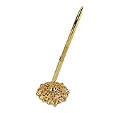 LORJE Hollow Round Pen Holder Signing Pen Set for Wedding Bridal Golden
