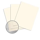 CRANE'S LETTRA Ecru White Card Stock - 8 1/2 x 11 in 110 lb Cover Lettra 100% Cotton 125 per Package