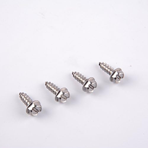 Kostenlos Set of 4 Piece for Securing License Plates, Frames, and Covers on Domestic Cars and Trucks (Stainless Steel)