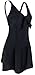 bawdy Women's Lovely Plus Size 1 Piece Swimdress Swimsuit Swimwear, Black, XXL