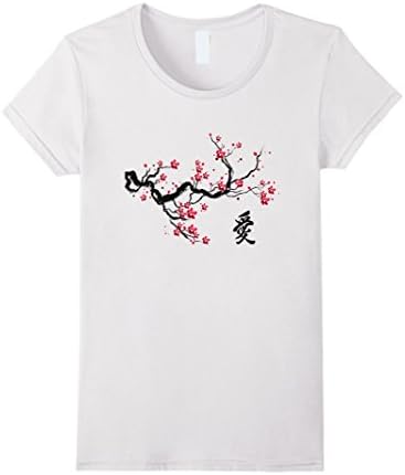 Women's Sakura Blossom Shirt - Japanese Pink Cherry Tree T-shirt Medium White