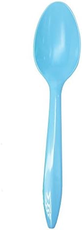 Medium Weight Plastic Colored Frozen Yogurt Spoons - 100 Ct (Blue)