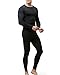 Tesla BU-MHS100-BLK_Large Blank Men's Microfiber Fleece Lined Top & Bottom Set MHS100