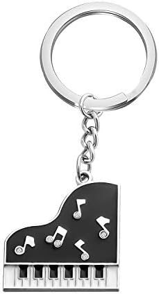 CHOOROGrand Piano Keychain Black and White Keyboard Keyring Music Jewelry