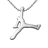 Men Boy Necklace Hiphop Necklaces Pendants Gold Long Chain Hipster Hip Hop jewelry Basketball Shirt Accessories (Silver plated)