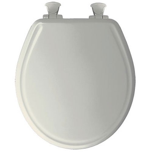 Mayfair 48SLOWA 346 Molded Wood Toilet Seat  featuring Whisper-Close, Easy Clean & Change Hinges and STA-TITE Seat Fastening Systems, Round, Biscuit/Linen