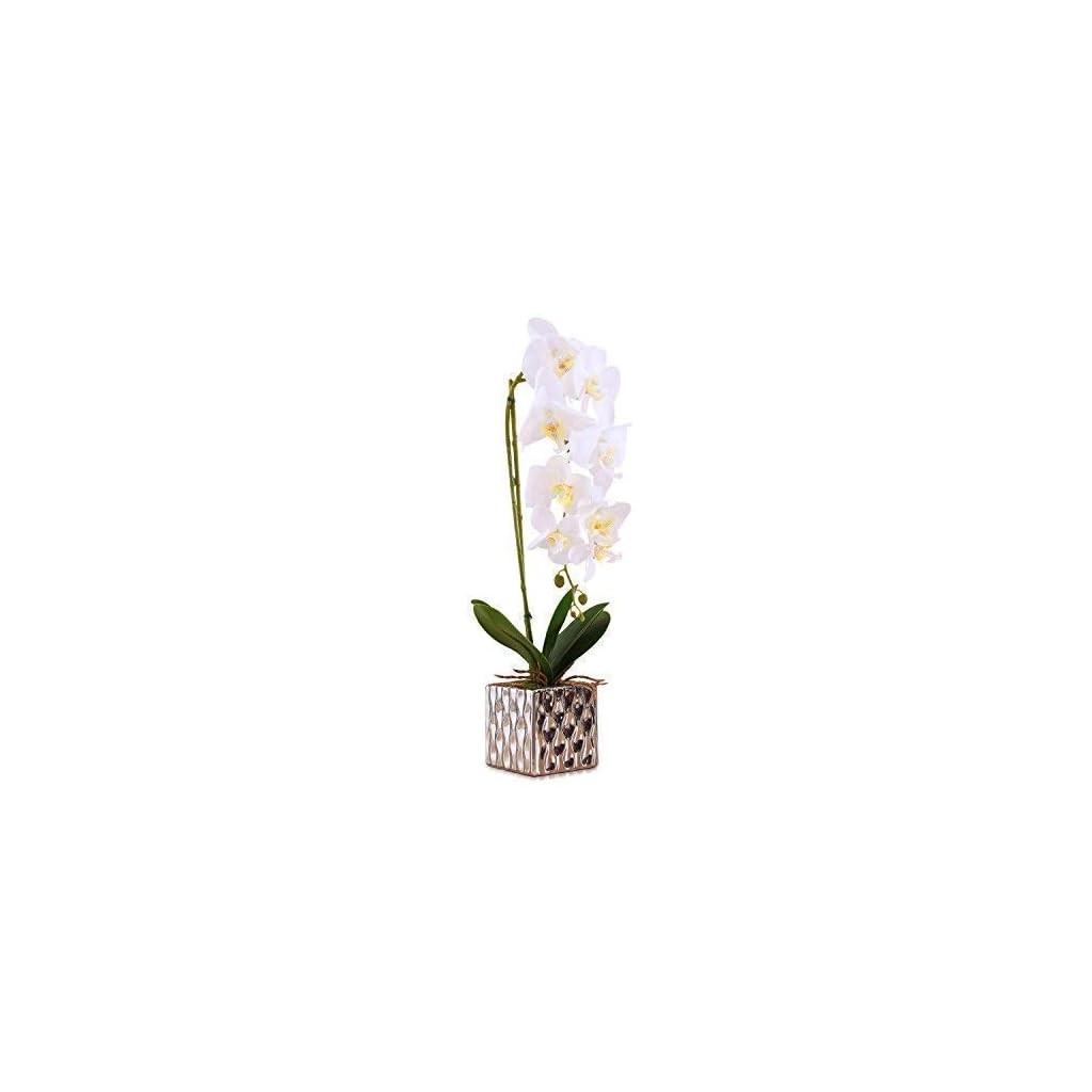 Imiee Artificial Arrangement With Vase Decorative Orchid Flower Bonsai Silk Flower Arrangements