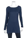 Michael Stars Women's Boat Neck Long Sleeve Slub Tunic