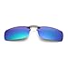 Tacloft Unisex Rectangle 57mm Polarized Clip on Sunglasses CLIPON2015 Blue