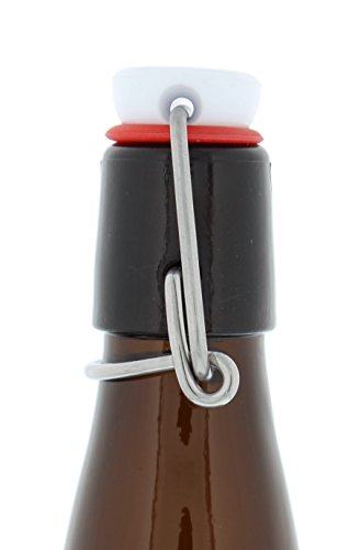 Swing Top Bottles w/Caps - 16.9oz, Amber Glass, Reusable for Homebrew - 6 pack