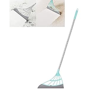 Siliconen Bezem Vloer Schraper Haar Reiniging Olievlekken Wasbare Magische Bezem, Lichtgewicht-schuine Zachte Blauwe…